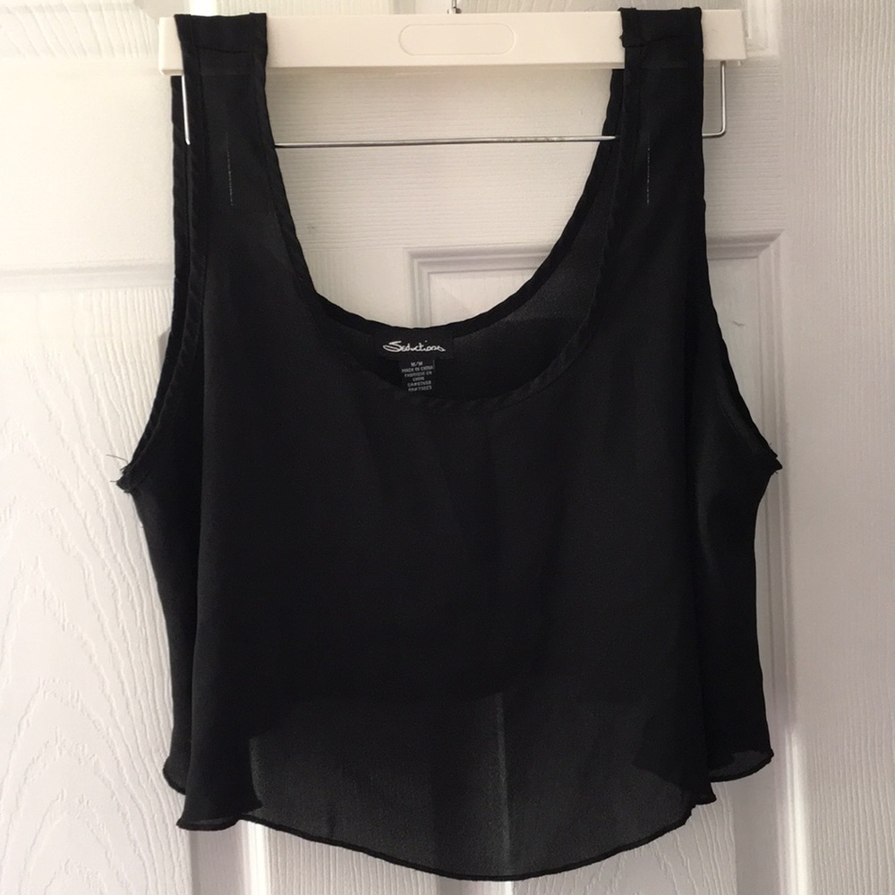 Cropped Black Tank Top